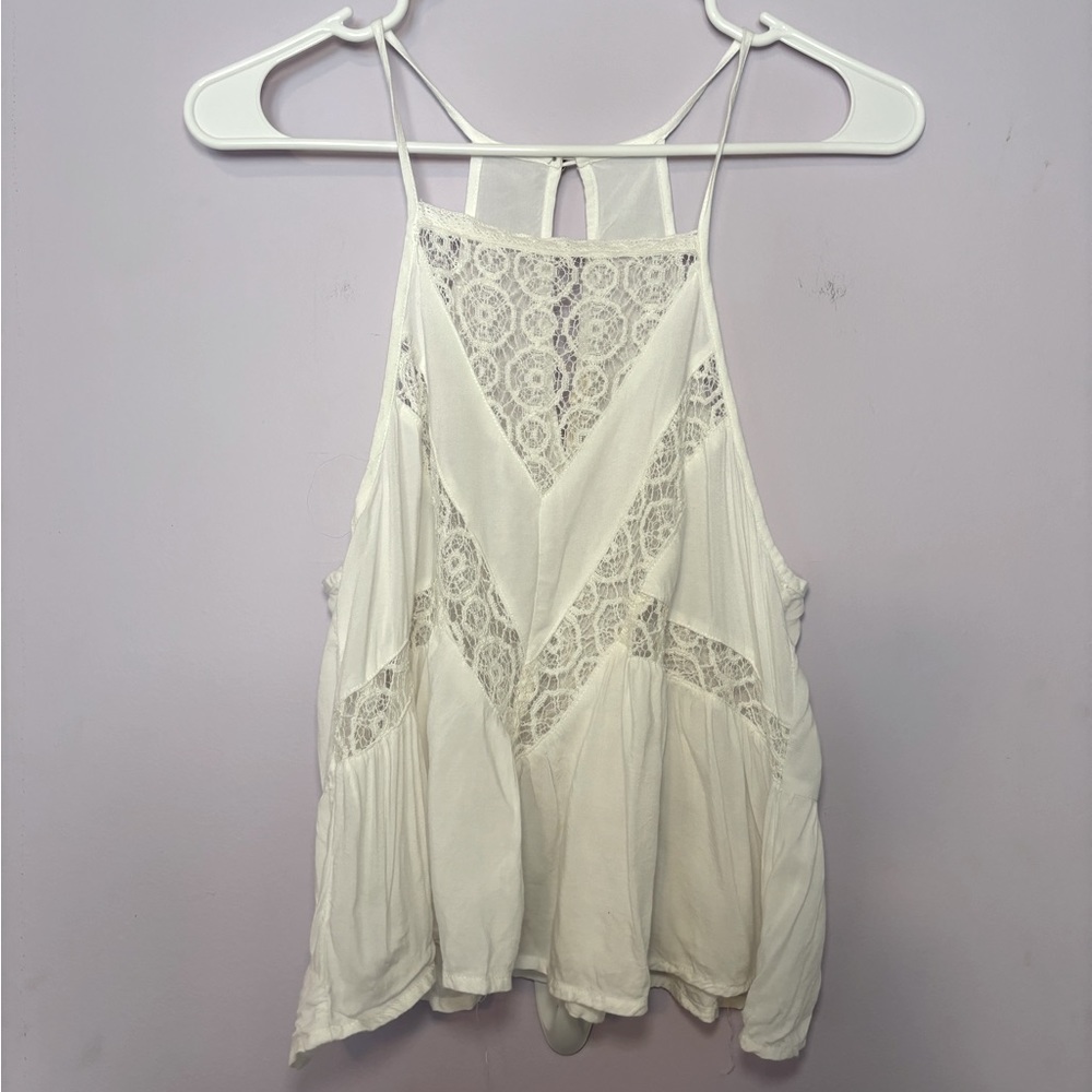 PacSun LA Hearts White Cropped Tank Top